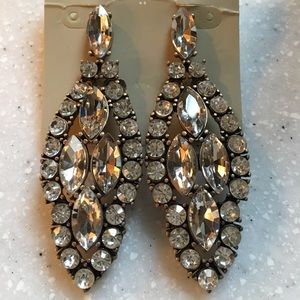 J Crew Crystal Statement Earrings - NWOT